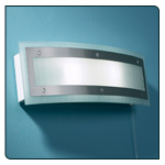 Stainless Steel Curved wall light. Available in two sizes
