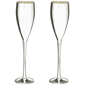 Unbranded The Collection Silver Plated Champagne Flutes, Set of 2