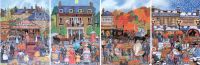 Four 500-piece jigsaws makeone nostalgic scene of a highstreet through the year. Packed in one box