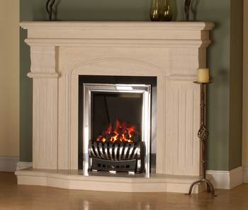 Natural Egyptian cream marble surround
Includes black granite insert
Includes surround, backpanel
