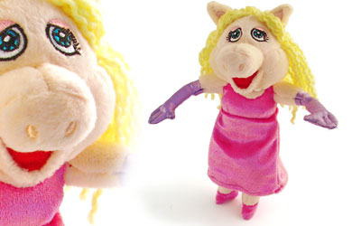 A pink pig renowned for her karate chop, manipulative ways and easily-riled temper. Miss Piggy, let 