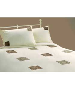 The Patchwork Collection Double Duvet Cover Set - Natural