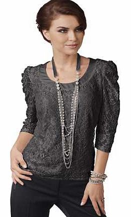 Unbranded Three-Quarter Length Sleeve Lace Top