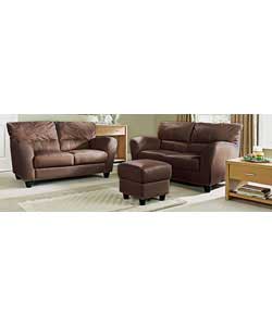 Unbranded Tia Regular Sofa Suite with Footstool - Chocolate