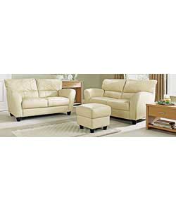 Unbranded Tia Regular Sofa Suite with Footstool - Ivory
