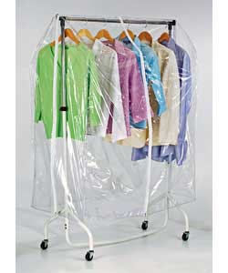 Transparent cover with zip fastening.Size (H)144, (W)108, (D)56cm.Packed flat for home assembly. Tid