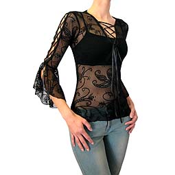 Tie Front French Lace Top