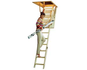Unbranded Timber fold loft ladder