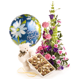 TD12 Standard Tingle arrangement is delivered with a SD03 160g box of chocolates SD01 Teddy Bear and
