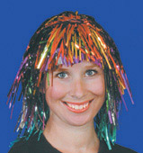 Unbranded Tinsel wig, multi-colour