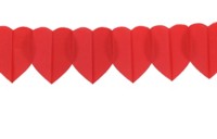 Unbranded Tissue Paper: Red Hearts Garland 2.5m (Pack of 2)