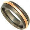 Titanium 6mm ring with precious metal inlay