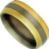 Titanium 8mm precious metal inlay ring