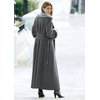 Sophisticated long belted coat with faux fur collar and cuffs. Dry clean. 57 Wool, 22 Polyester, 17 