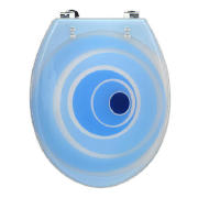 Toilet Seat- Blue Circles