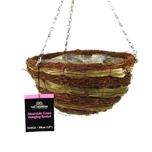With its earthy appearance  this hanging basket will blend perfectly into your garden. Made of mount