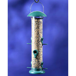 Tom Chambers 6 Port Tower Seed Feeder available from Rawgarden.