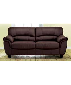 Suitable for general use. 100% corrected grain leather. Fibre filled back and arm cushions. Size