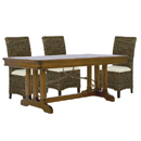 Toscana dark wood dining table and chair set