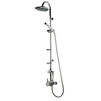 Superb quality, British-made, modern luxury shower pole with multi-directional body jets, overhead