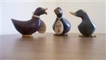 Unbranded Trio of Wooden Ducks: approx. height - 10cm - Red, Black, Natural or Green