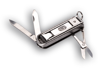 Spring loaded nail clippers with a small screwdriv