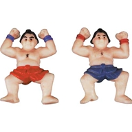A pair of rubbery Sumo Wrestlers that can wrestle anywhere: as they climb slowly down a window  fili