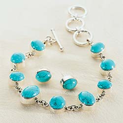 Turquoise Bracelet & Earrings