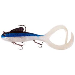 Unbranded Twin Tail Soft Bait - 135g - 25cm - Blue / White
