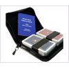 A great gift idea for the playing card enthusiast!   The leather travel set contains 2 packs of prem