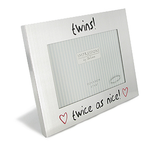 Unbranded Twins Twice as Nice Silver Photo Frame