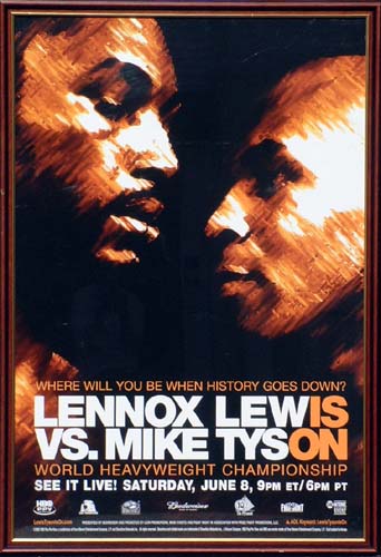 Unbranded TYSON V LEWIS I and#8211; framed fight poster and8211; June 8 2002