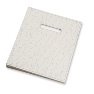The attractive Cherish Album in Natural has a canvas cover with a flattering Black ribbon and black
