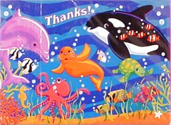 Under the sea - thank you notes - pack of 8