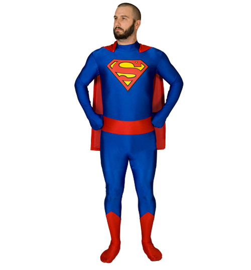Unbranded Unisex Full Body Superman Zentai Skin Suit