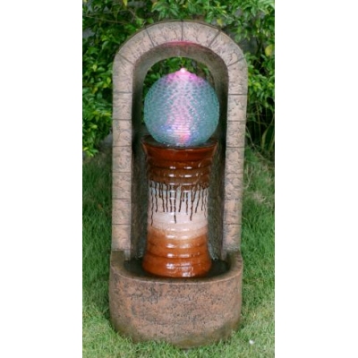 Unbranded Urn With Glass Sphere Water Feature