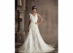 Unbranded V-neck Cute Terse Wedding Dresses (Organza