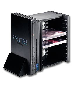Playstation 2 V Stand and 12 DVD/Games Storage Unit