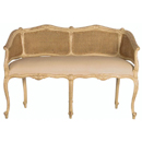 Valbonne French painted 2 seat rattan settee