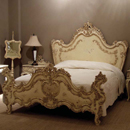 Valbonne French painted 5ft heavy carved bed