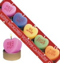 Valentine : Candles Candy Heart Mini Moulded (Pk5)