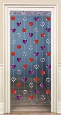 Unbranded Valentines - Foil Hearts Door Curtain