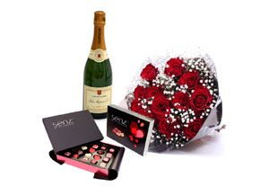 Unbranded Valentines Bundle - Roses, Chocolate and