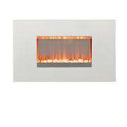 This Valor electric fire with contemporary styled chalk white brushed steel fascia will create a foc