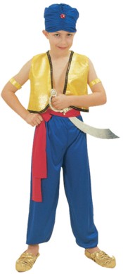 This Genie costume would also pass as Aladdin in his street urchin years. You can grant three