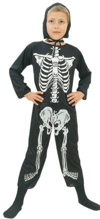 Dem bones, dem bones, dem dry bones. This is a favourite Halloween costume for boys with the creepy