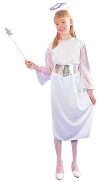 Little girl make perfect angels in this white costume complete with Halo. It`s absolutely ideal for