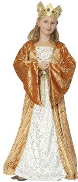 Value Costume: Child Golden Queen (Sml 3-5 yrs)