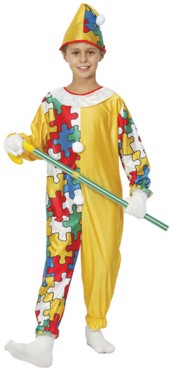 Value Costume: Child Jigsaw Clown (Sml 3-5 yrs)