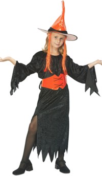 Value Costume: Girl Velvet Black Witch (S 3-5 yrs)